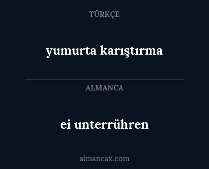 yumurta karıştırma - ei unterrühren