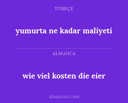yumurta ne kadar maliyeti - wie viel kosten die eier