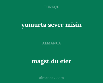 yumurta sever misin - magst du eier