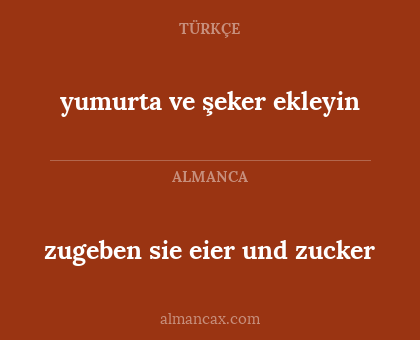 zugeben sie eier und zucker - yumurta ve şeker ekleyin