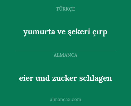 yumurta ve şekeri çırp - eier und zucker schlagen