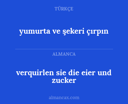yumurta ve şekeri çırpın - verquirlen sie die eier und zucker