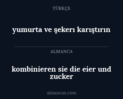 kombinieren sie die eier und zucker - yumurta ve şekerı karıştırın