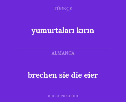brechen sie die eier - yumurtaları kırın