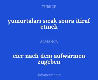 eier nach dem aufwärmen zugeben - yumurtaları sıcak sonra itiraf etmek
