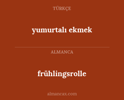 yumurtalı ekmek - frühlingsrolle