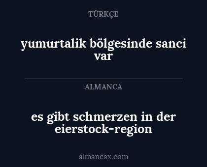 es gibt schmerzen in der eierstock-region - yumurtalik bölgesinde sanci var