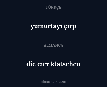 yumurtayı çırp - die eier klatschen
