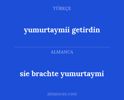 sie brachte yumurtaymi - yumurtaymii getirdin