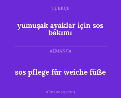 yumuşak ayaklar için sos bakımı - sos pflege für weiche füße