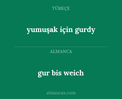 gur bis weich - yumuşak için gurdy