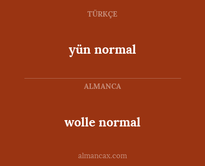 yün normal - wolle normal