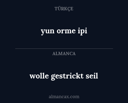 yun orme ipi - wolle gestrickt seil