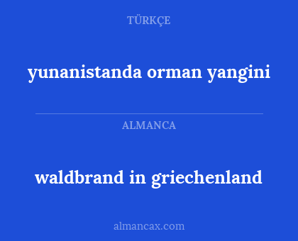 waldbrand in griechenland - yunanistanda orman yangini