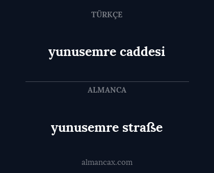 yunusemre caddesi - yunusemre straße