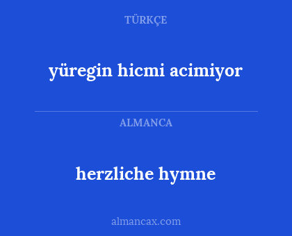 herzliche hymne - yüregin hicmi acimiyor