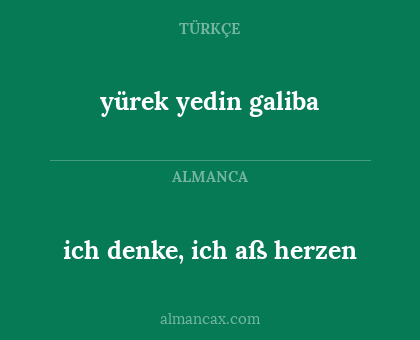 ich denke, ich aß herzen - yürek yedin galiba