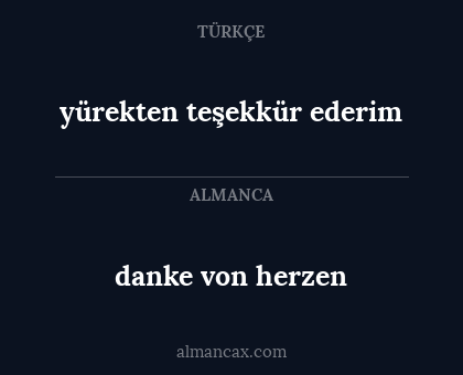 yürekten teşekkür ederim - danke von herzen