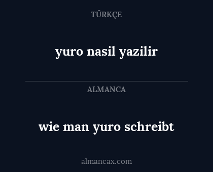 wie man yuro schreibt - yuro nasil yazilir