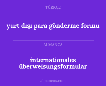 yurt dışı para gönderme formu - internationales überweisungsformular