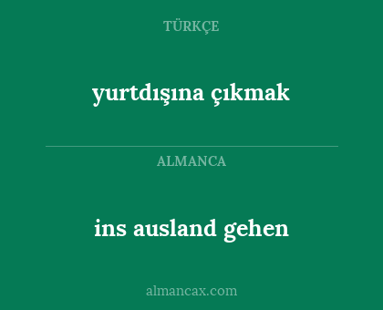 yurtdışına çıkmak - ins ausland gehen