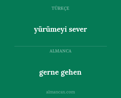 yürümeyi sever - gerne gehen