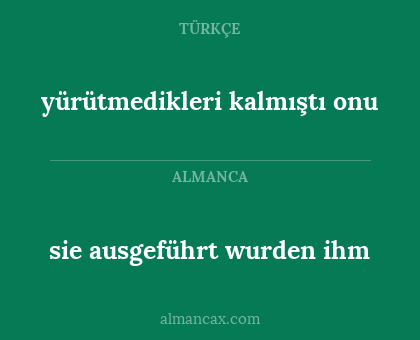 yürütmedikleri kalmıştı onu - sie ausgeführt wurden ihm