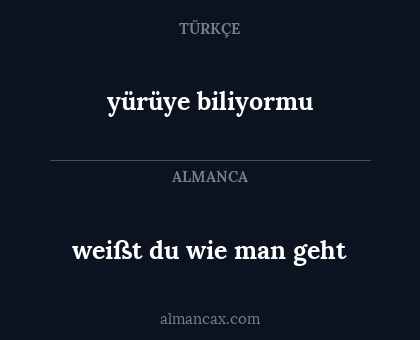 yürüye biliyormu - weißt du wie man geht