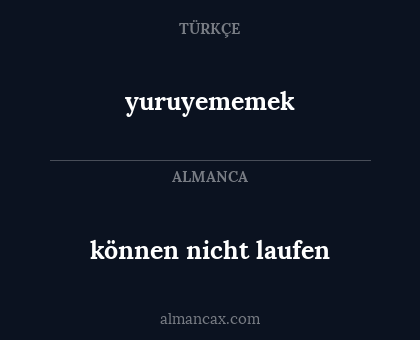 yuruyememek - können nicht laufen