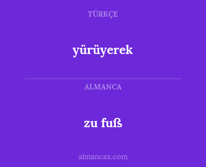 zu fuß - yürüyerek