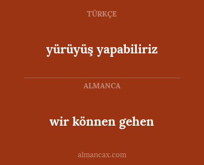 yürüyüş yapabiliriz - wir können gehen