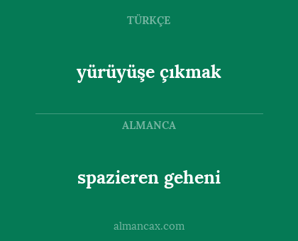 spazieren geheni - yürüyüşe çıkmak