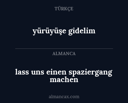 yürüyüşe gidelim - lass uns einen spaziergang machen