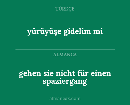 gehen sie nicht für einen spaziergang - yürüyüşe gidelim mi