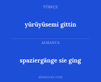 spaziergänge 
sie ging - yürüyüsemi 
gittin