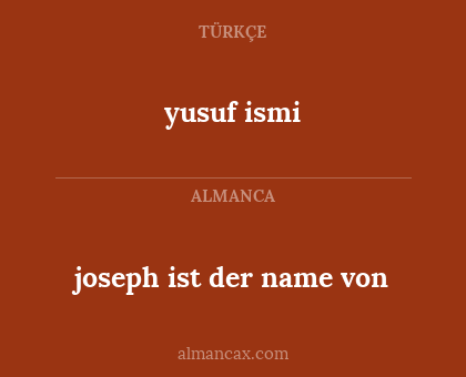 yusuf ismi - joseph ist der name von