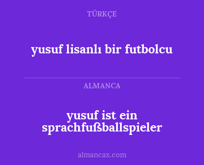 yusuf lisanlı bir futbolcu - yusuf ist ein sprachfußballspieler