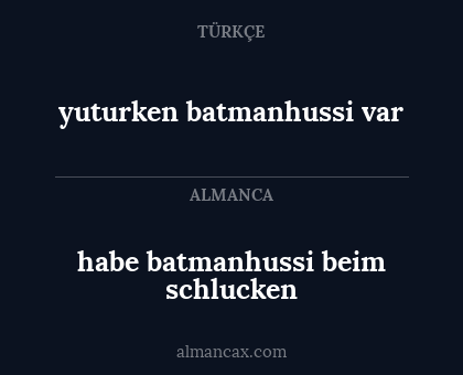 yuturken batmanhussi var - habe batmanhussi beim schlucken