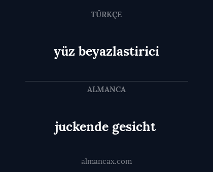 yüz beyazlastirici - juckende gesicht