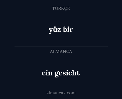 ein gesicht - yüz bir