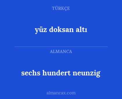 yüz doksan altı - sechs hundert neunzig