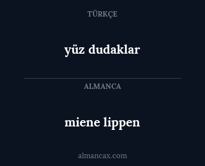 yüz dudaklar - miene lippen