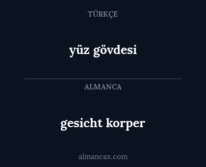 gesicht korper - yüz gövdesi