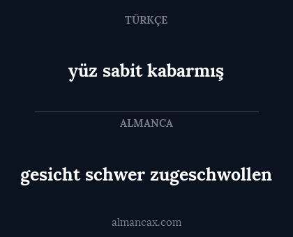 gesicht schwer zugeschwollen - yüz sabit kabarmış