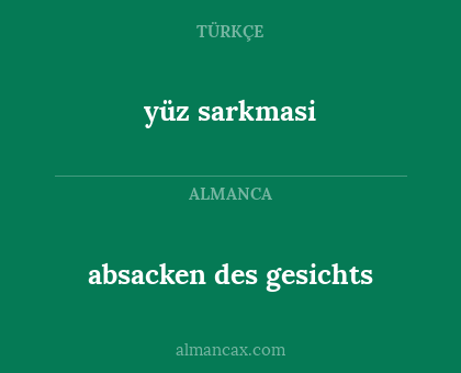 absacken des gesichts - yüz sarkmasi