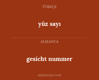 gesicht nummer - yüz sayı