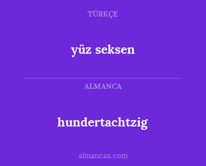 hundertachtzig - yüz seksen