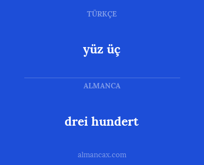 yüz üç - drei hundert