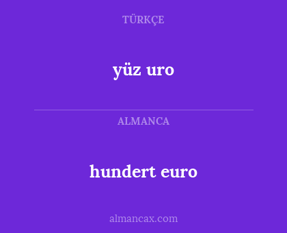 yüz uro - hundert euro