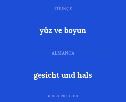 gesicht und hals - yüz ve boyun